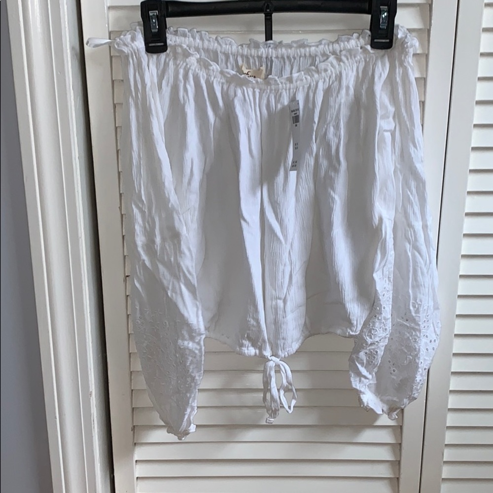 Hollister white off the shoulder shirt